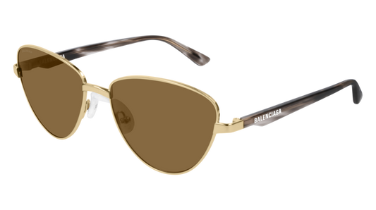 Balenciaga Sunglass Unisex Gold Havana Brown