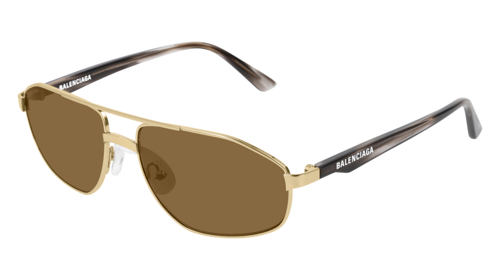 Balenciaga Sunglass Unisex Gold Havana Brown