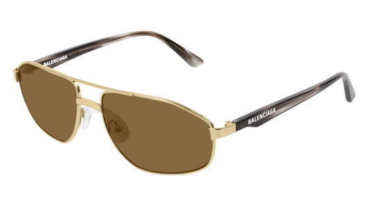 Balenciaga Sunglass Unisex Gold Havana Brown