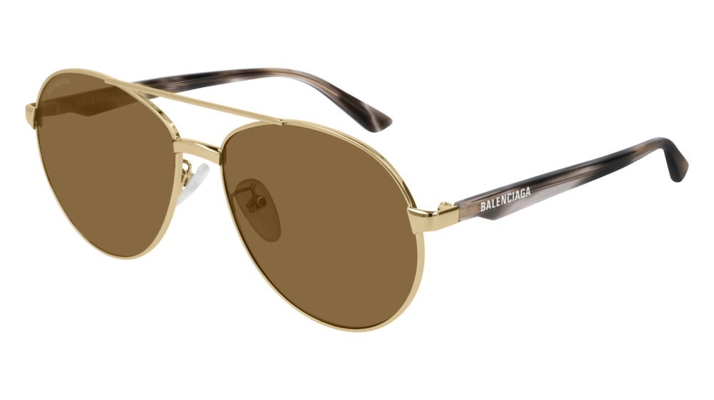 Balenciaga Sunglass Unisex Gold Havana Brown