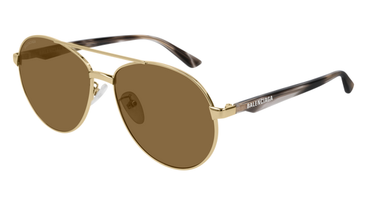 Balenciaga Sunglass Unisex Gold Havana Brown