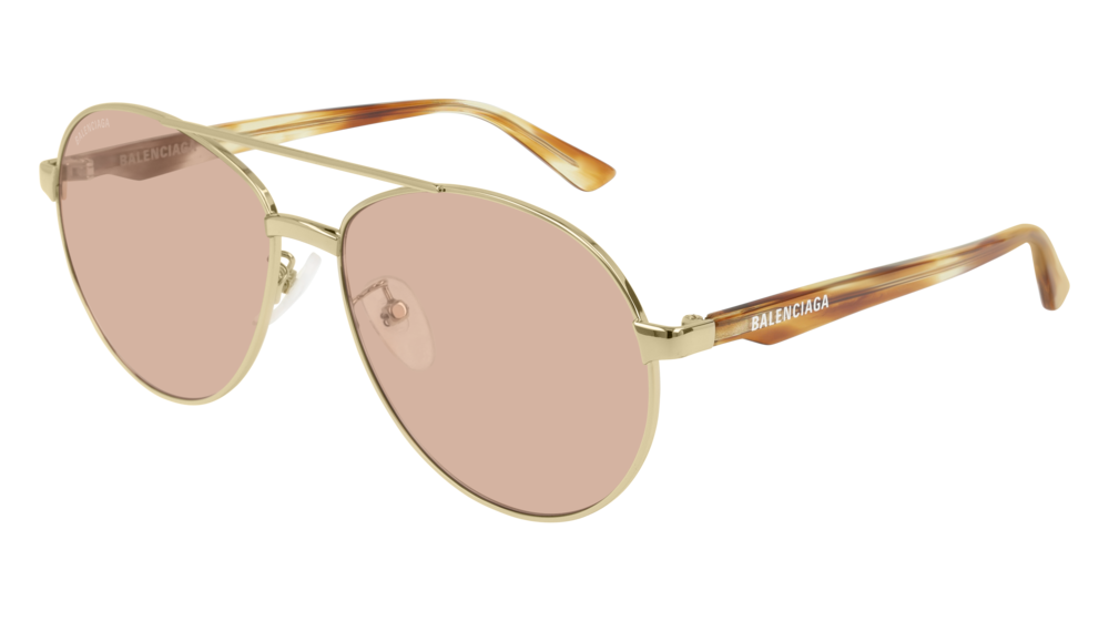 Balenciaga Sunglass Unisex Gold Havana Brown