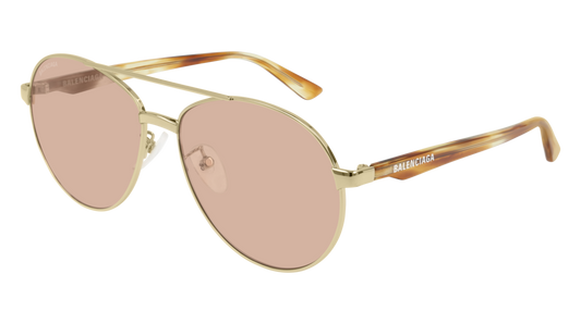 Balenciaga Sunglass Unisex Gold Havana Brown