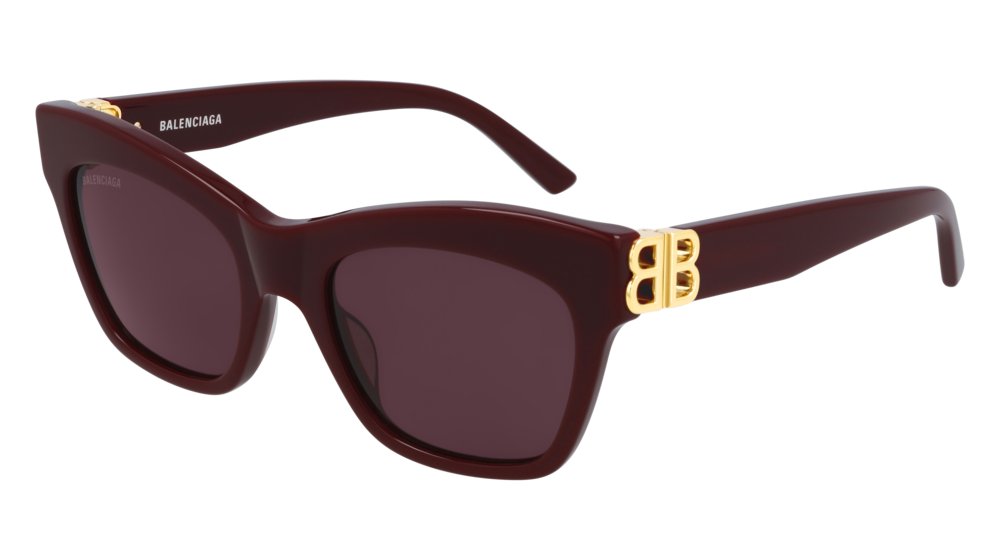 Balenciaga Sunglass Woman Burgundy Gold Red