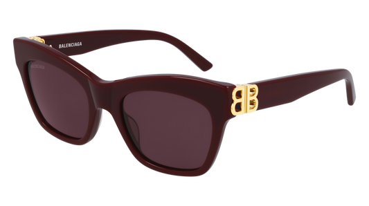 Balenciaga Sunglass Woman Burgundy Gold Red