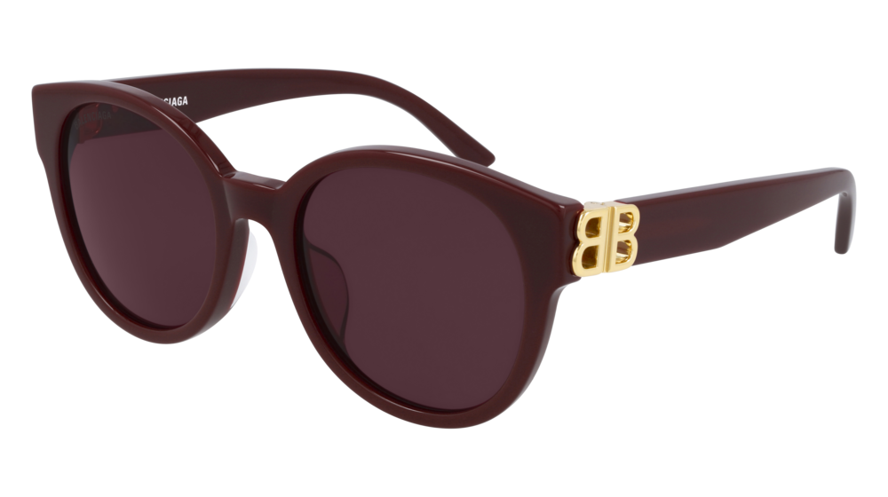 Balenciaga Sunglass Woman Burgundy Gold Red