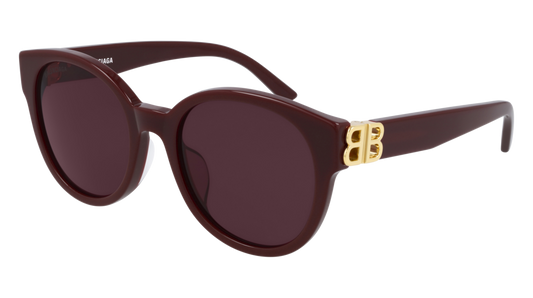 Balenciaga Sunglass Woman Burgundy Gold Red