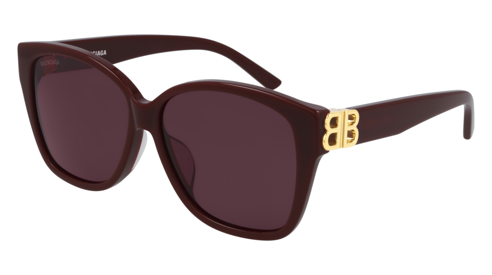 Balenciaga Sunglass Woman Burgundy Gold Red