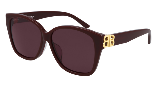 Balenciaga Sunglass Woman Burgundy Gold Red