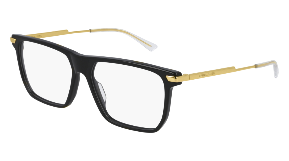 Bottega Veneta Optical Frame Man Black Gold Transparent