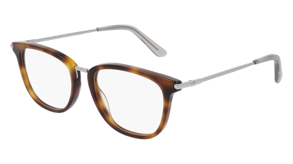 Bottega Veneta Optical Frame Man Havana Ruthenium Transparent