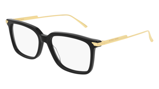 Bottega Veneta Optical Frame Unisex Black Gold Transparent