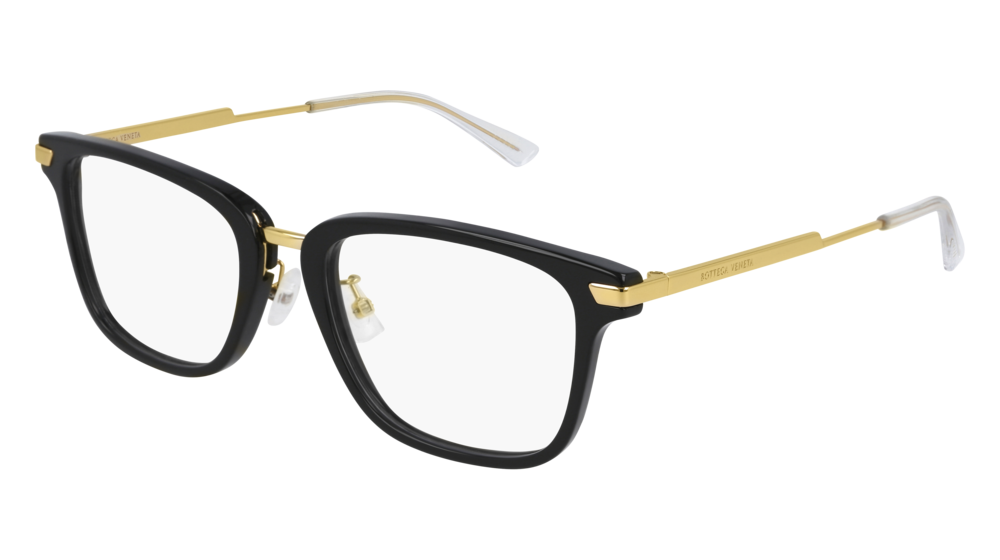 Bottega Veneta Optical Frame Unisex Black Gold Transparent