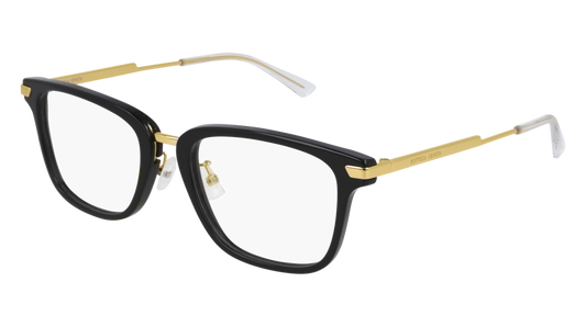 Bottega Veneta Optical Frame Unisex Black Gold Transparent