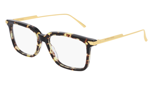 Bottega Veneta Optical Frame Unisex Havana Gold Transparent