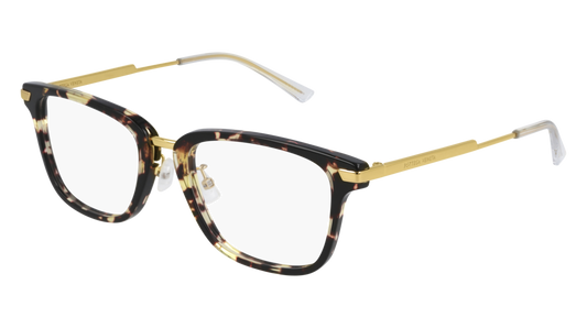 Bottega Veneta Optical Frame Unisex Havana Gold Transparent