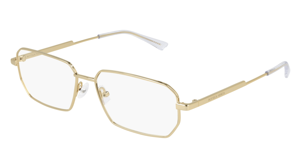 Bottega Veneta Optical Frame Unisex Gold Gold Transparent