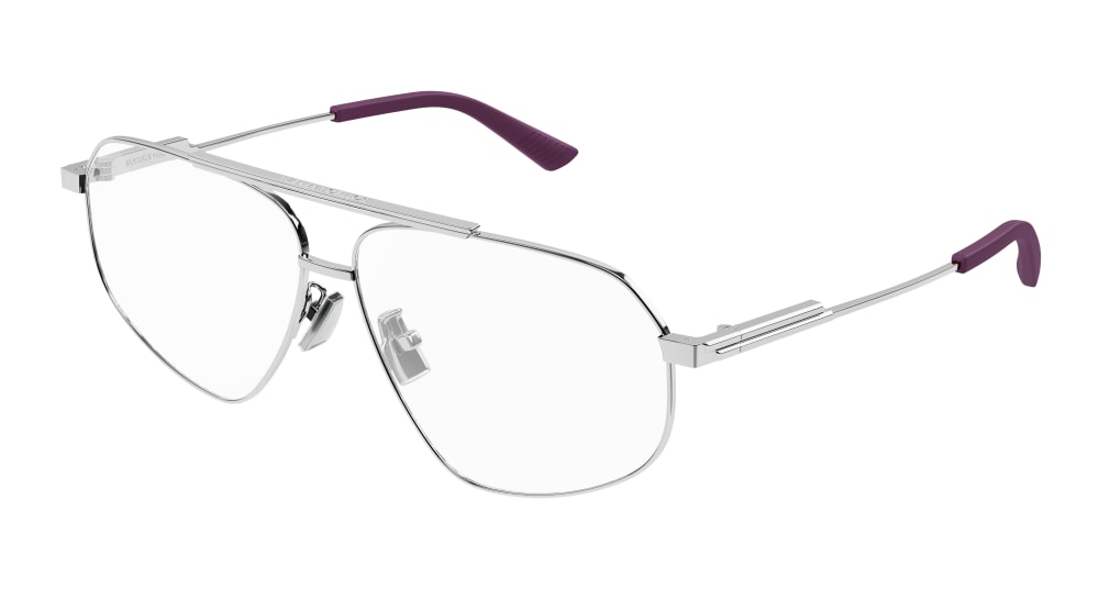 Bottega Veneta Optical Frame Unisex Silver Silver Transparent