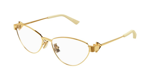 Bottega Veneta Optical Frame Woman Gold Gold Transparent