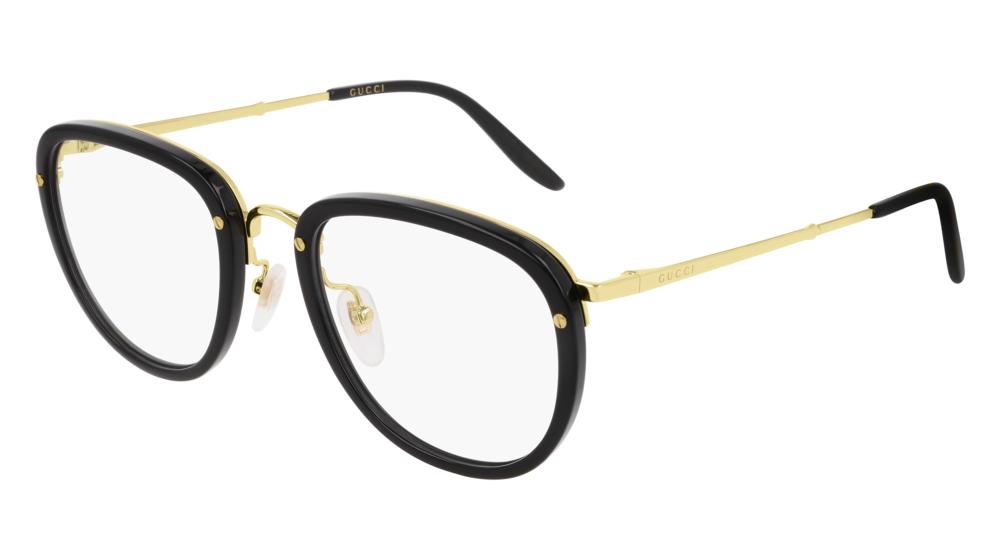 Gucci Optical Frame Man Black Gold Transparent