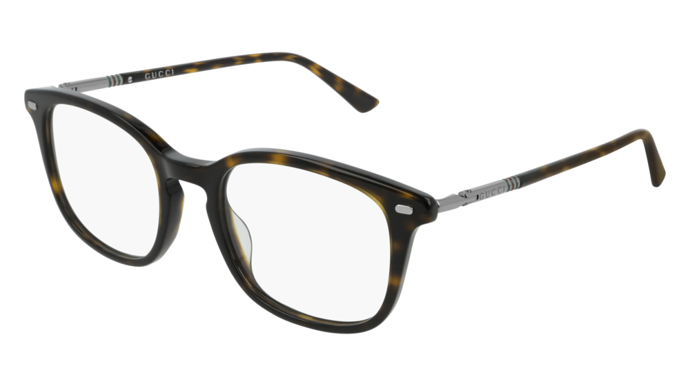 Gucci Optical Frame Man Havana Ruthenium Transparent