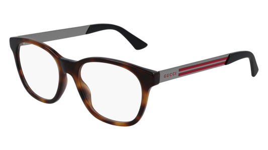 Gucci Optical Frame Man Havana Ruthenium Transparent