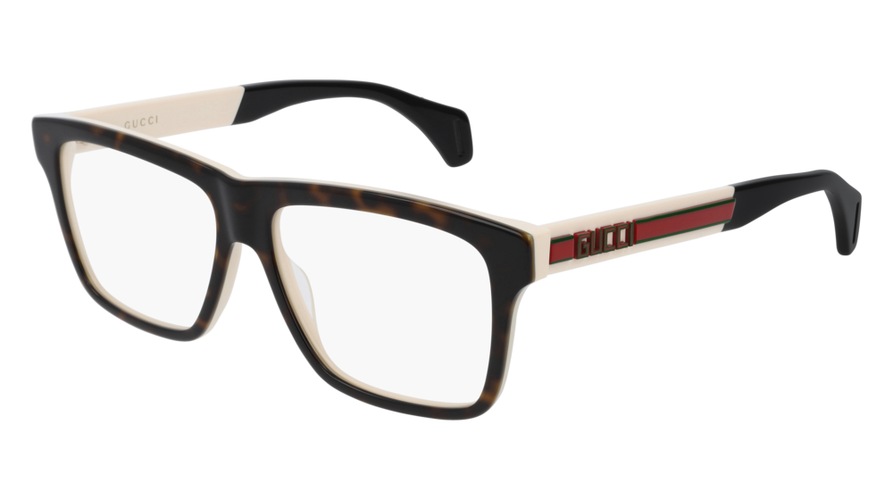 Gucci Optical Frame Man Havana White Transparent