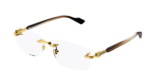 Gucci Optical Frame Man Gold Brown Transparent