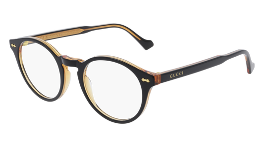 Gucci Optical Frame Unisex Black Black Transparent