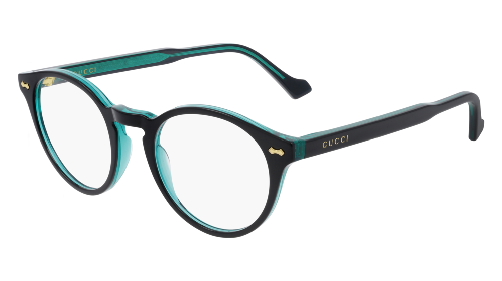 Gucci Optical Frame Unisex Black Black Transparent