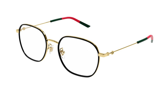 Gucci Optical Frame Unisex Gold Gold Transparent