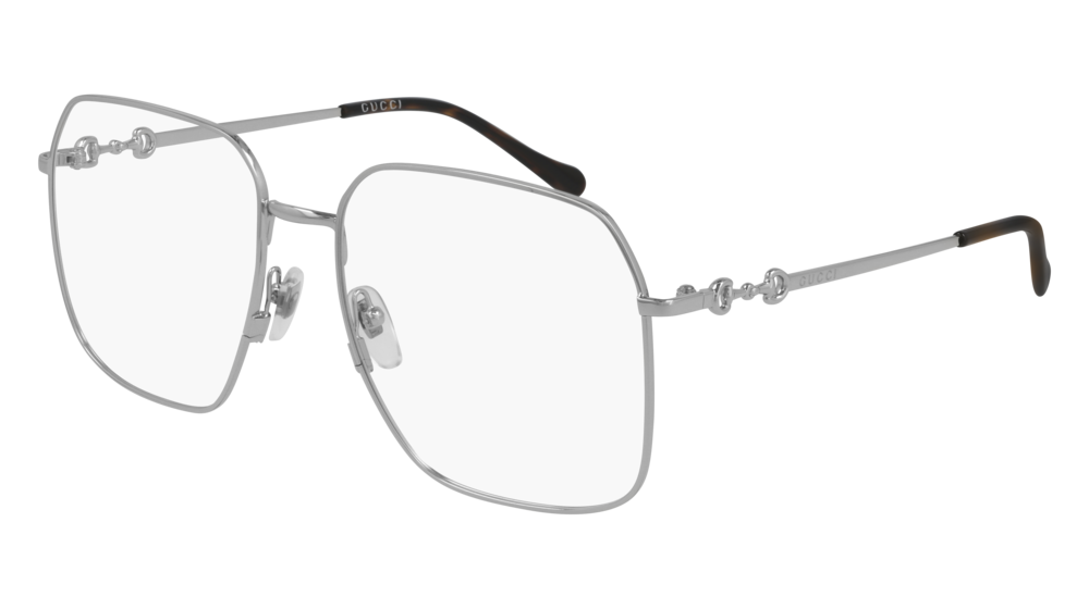 Gucci Optical Frame Unisex Silver Silver Transparent