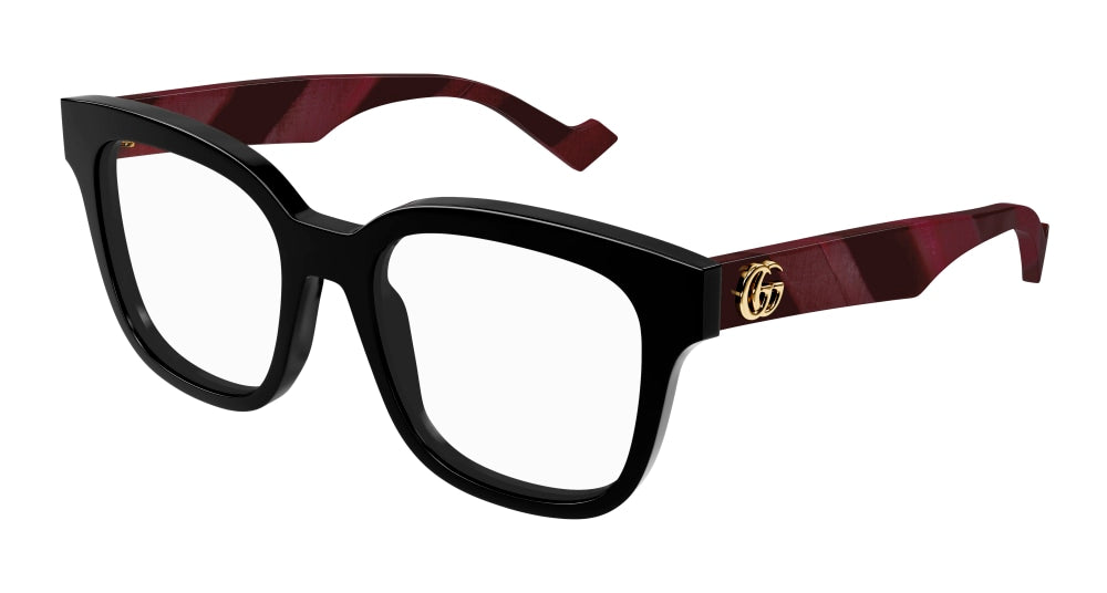 Gucci Optical Frame Woman Black Burgundy Transparent