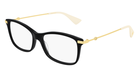 Gucci Optical Frame Woman Black Gold Transparent