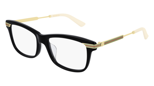 Gucci Optical Frame Woman Black Gold Transparent