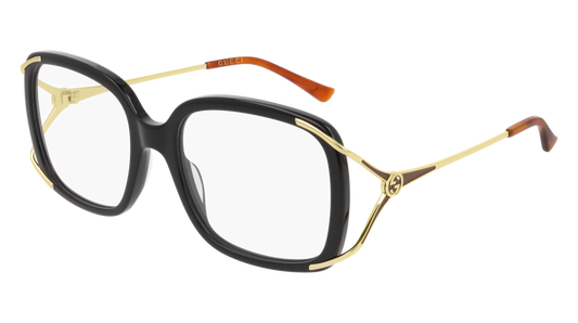 Gucci Optical Frame Woman Black Gold Transparent