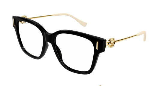 Gucci Optical Frame Woman Black Gold Transparent