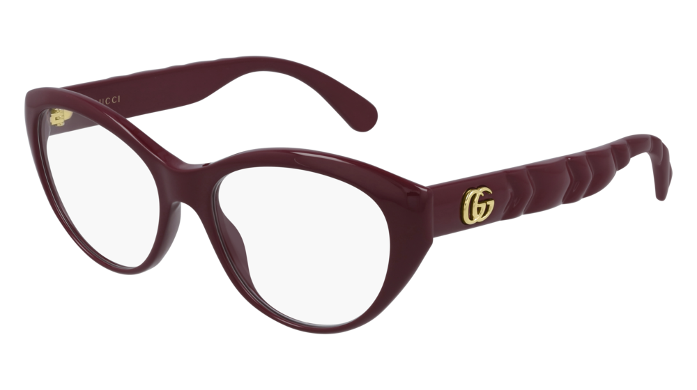 Gucci Optical Frame Woman Burgundy Burgundy Transparent