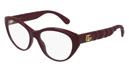 Gucci Optical Frame Woman Burgundy Burgundy Transparent