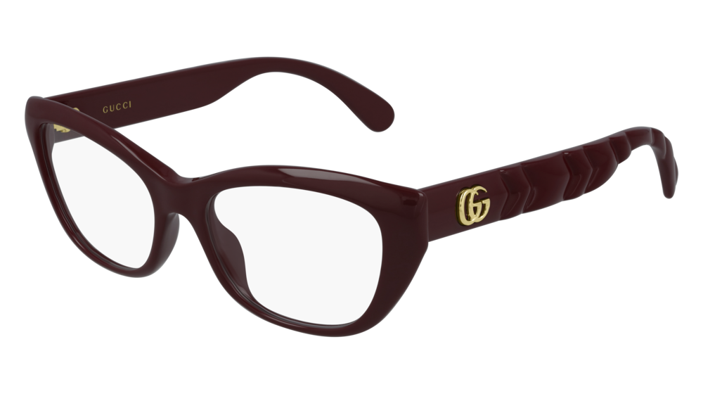 Gucci Optical Frame Woman Burgundy Burgundy Transparent