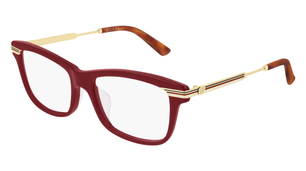 Gucci Optical Frame Woman Burgundy Gold Transparent