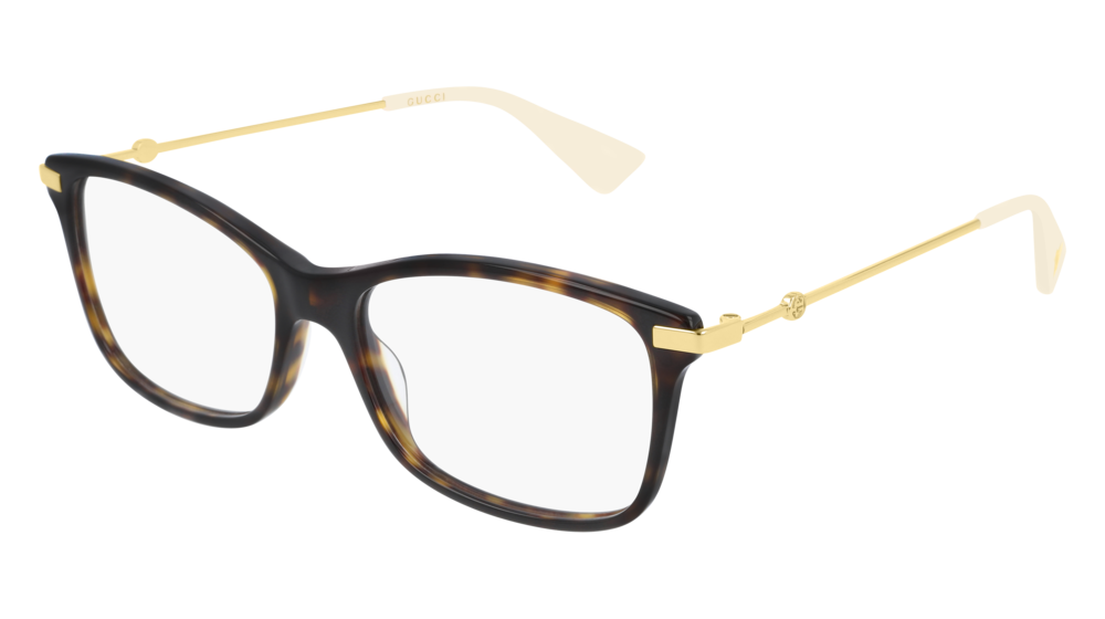 Gucci Optical Frame Woman Havana Gold Transparent