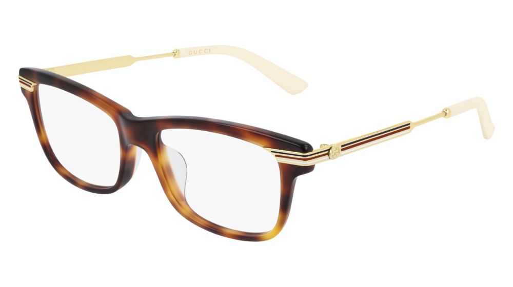 Gucci Optical Frame Woman Havana Gold Transparent