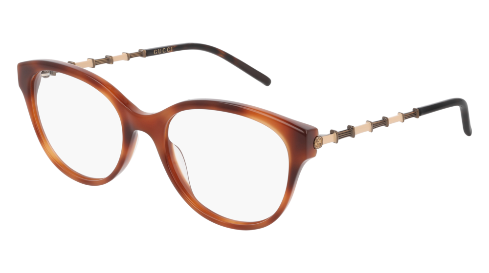 Gucci Optical Frame Woman Havana Gold Transparent