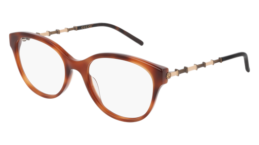 Gucci Optical Frame Woman Havana Gold Transparent