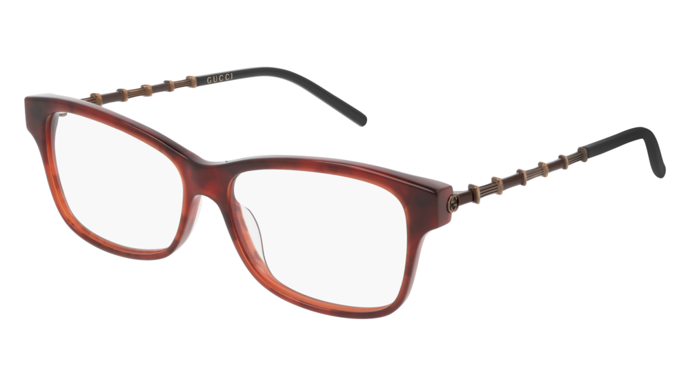 Gucci Optical Frame Woman Havana Gold Transparent