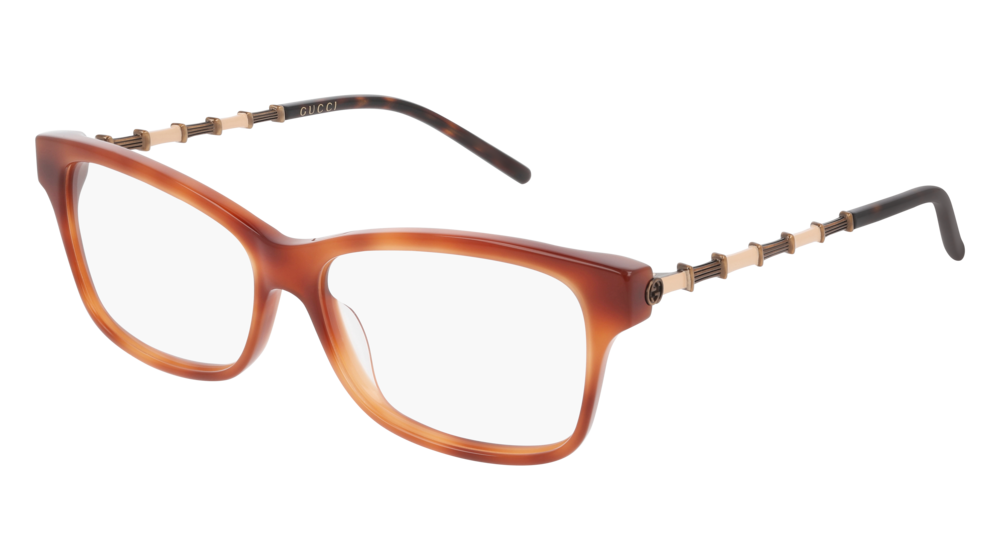 Gucci Optical Frame Woman Havana Gold Transparent