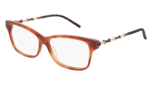 Gucci Optical Frame Woman Havana Gold Transparent