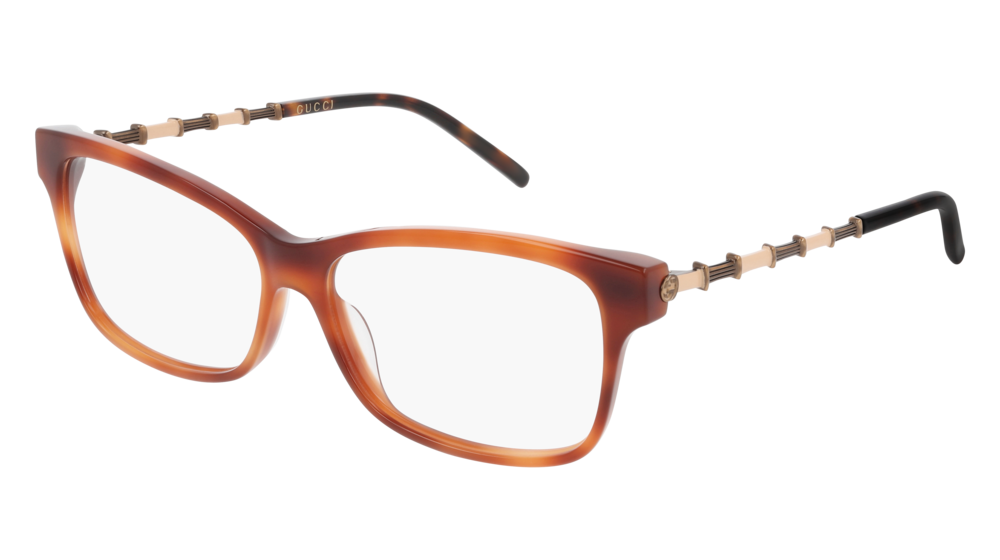 Gucci Optical Frame Woman Havana Gold Transparent