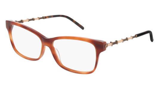 Gucci Optical Frame Woman Havana Gold Transparent